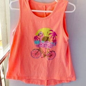 Wonder Nation Girls multi-color neon tank top. Size 6-6x. Flamingo